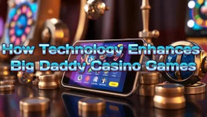 illustration text 'How Technology Enhances Big Daddy Casino Games'