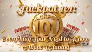 illustration text 'Jackpot 101: Everything You Need to Know About Winning'