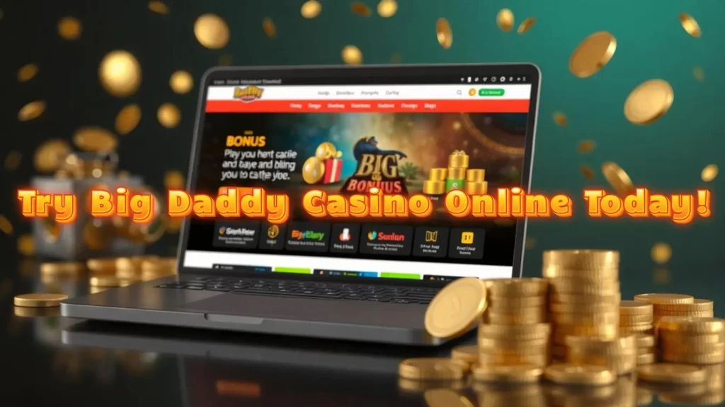 illustration text 'big daddy casino online'