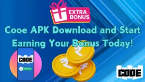 on Image text "cooe apk download and start earning"