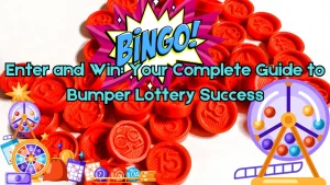 illustration text 'Enter and Win: Your Complete Guide to Bumper Lottery Success'